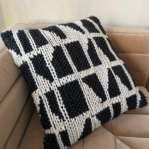 Geometric Knit Pillow for Indoor or Outdoor